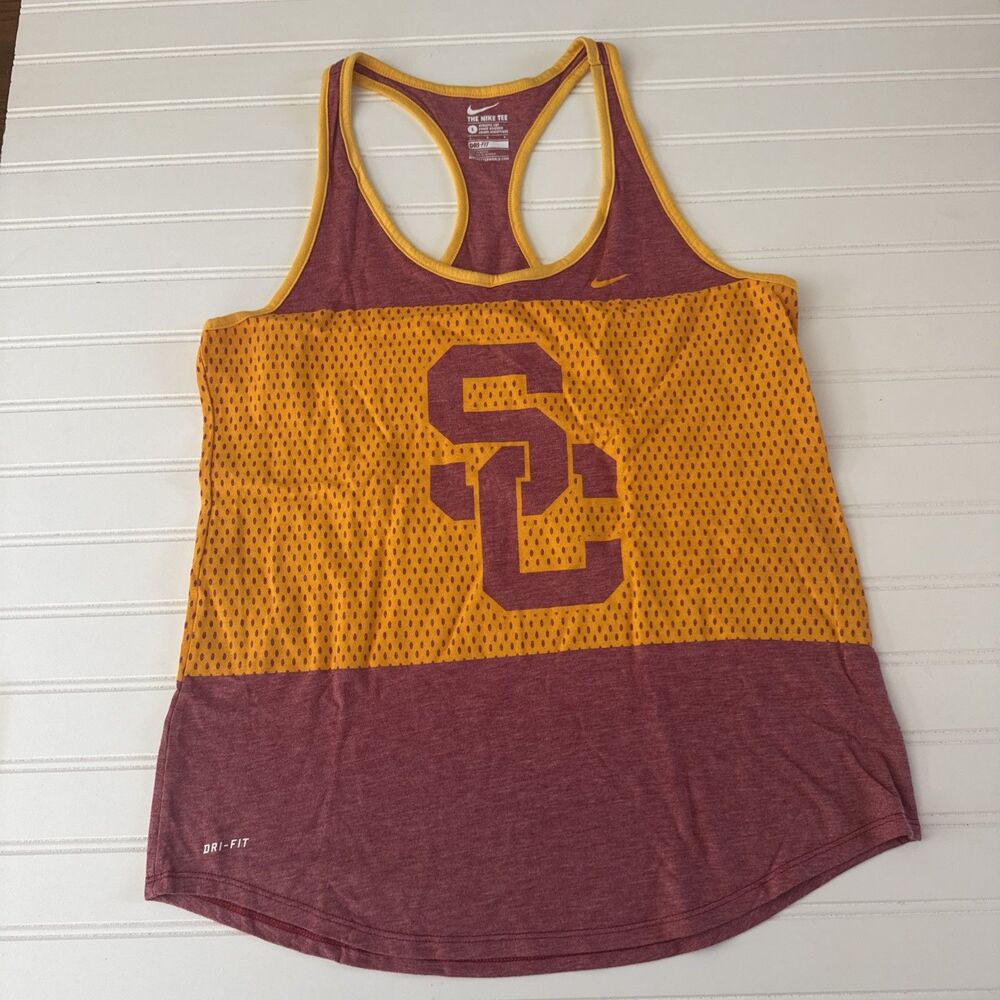 Nike Dri-FIT Women's USC Trojans Athletic Cut Racerback Tank Top. Size Large